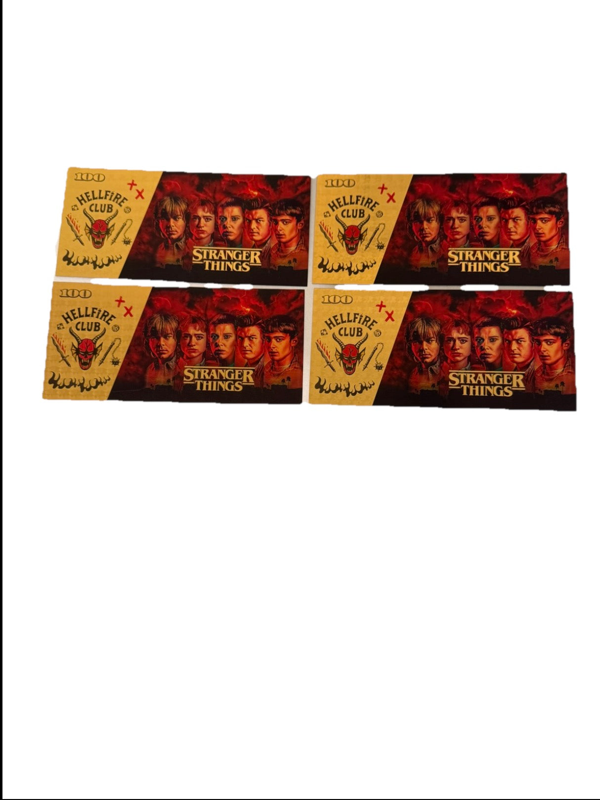 Stranger things set of 4 collectable foils