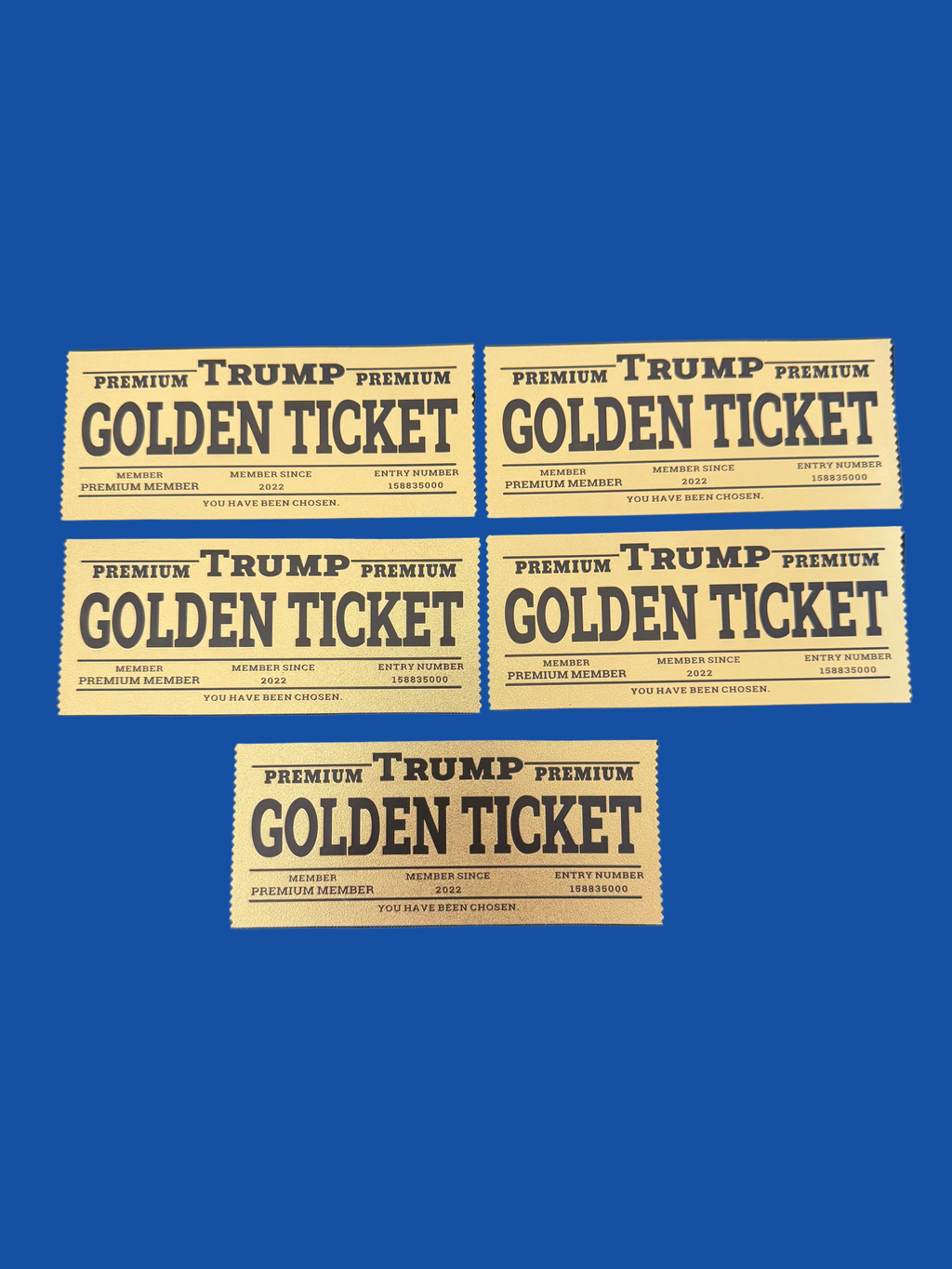 Trump golden ticket set of (5)