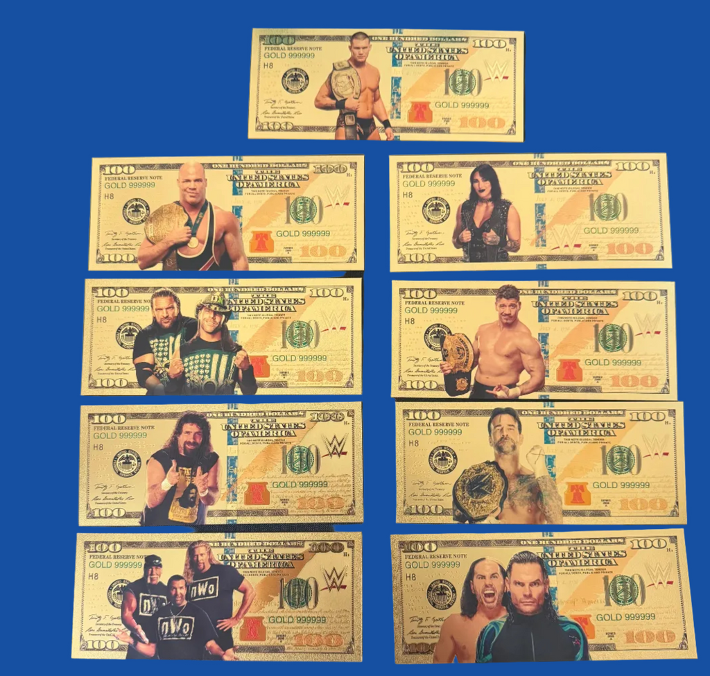 WWE Collectible foil set of (9)