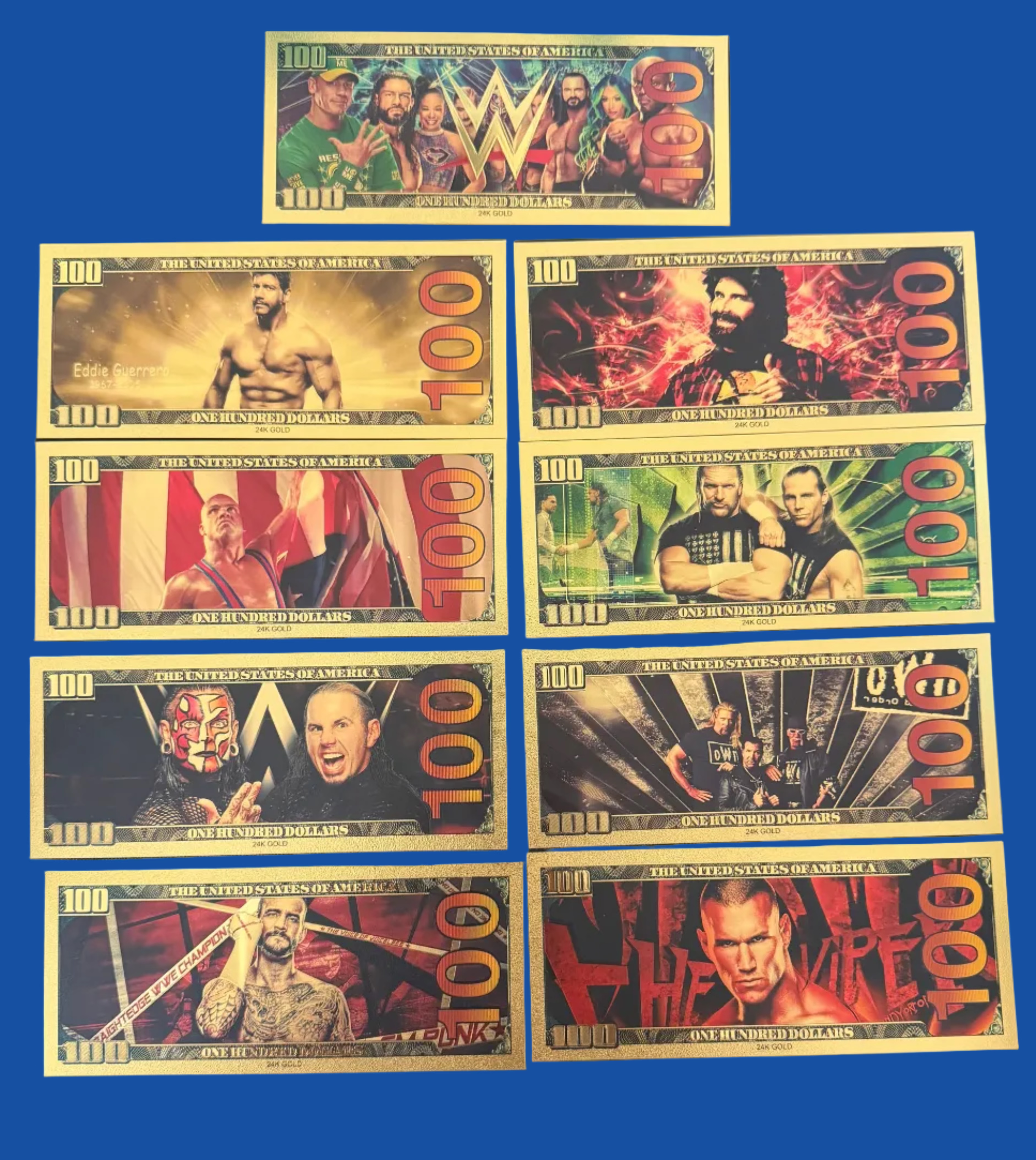 WWE Collectible foil set of (9)