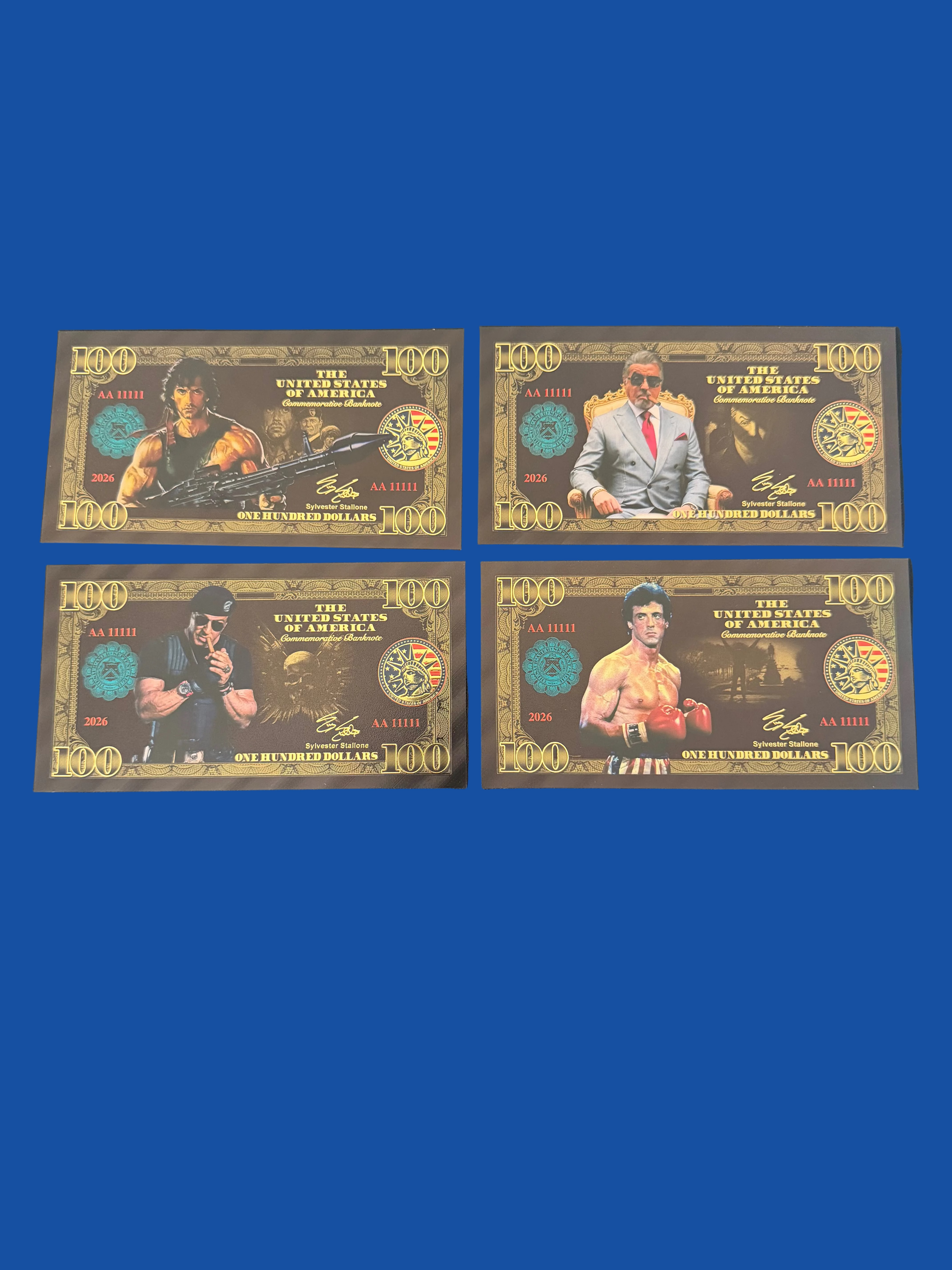 Sylvester Stallone collectible foil set of (4pcs)