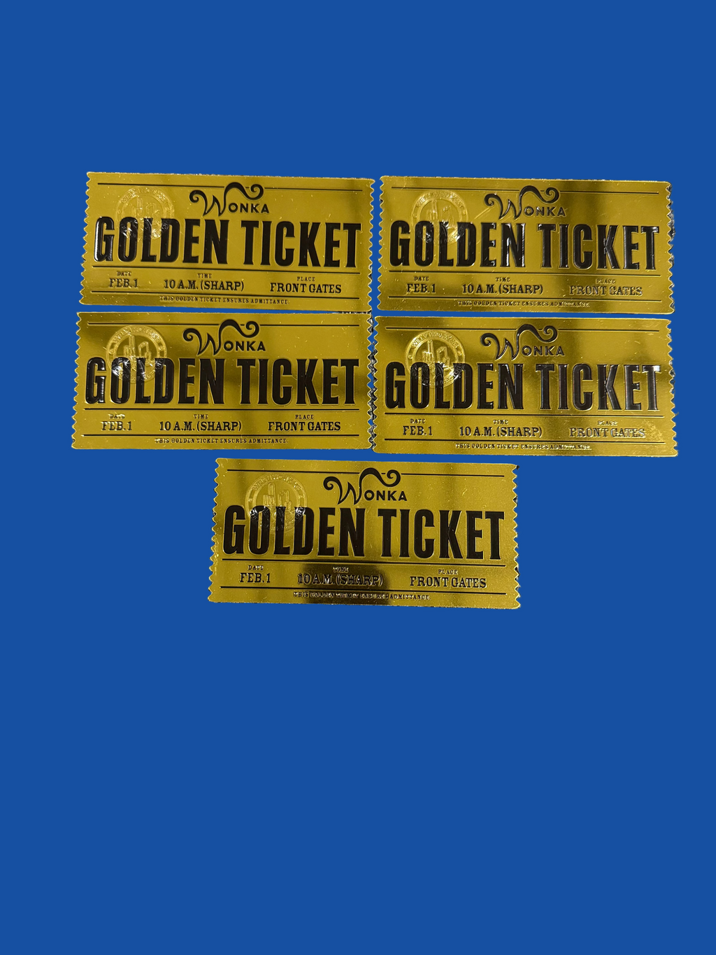 ￼ Wonka golden ticket collectible foil  (5pcs)￼