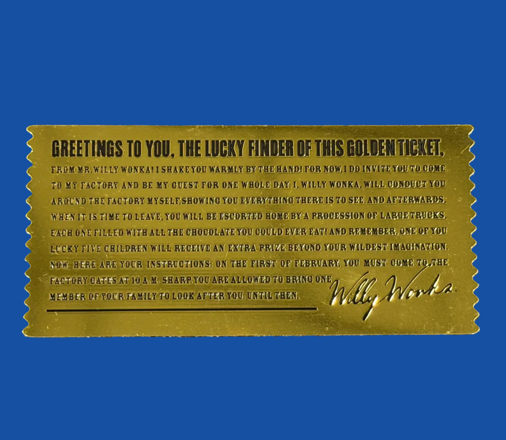 ￼ Wonka golden ticket collectible foil  (5pcs)￼