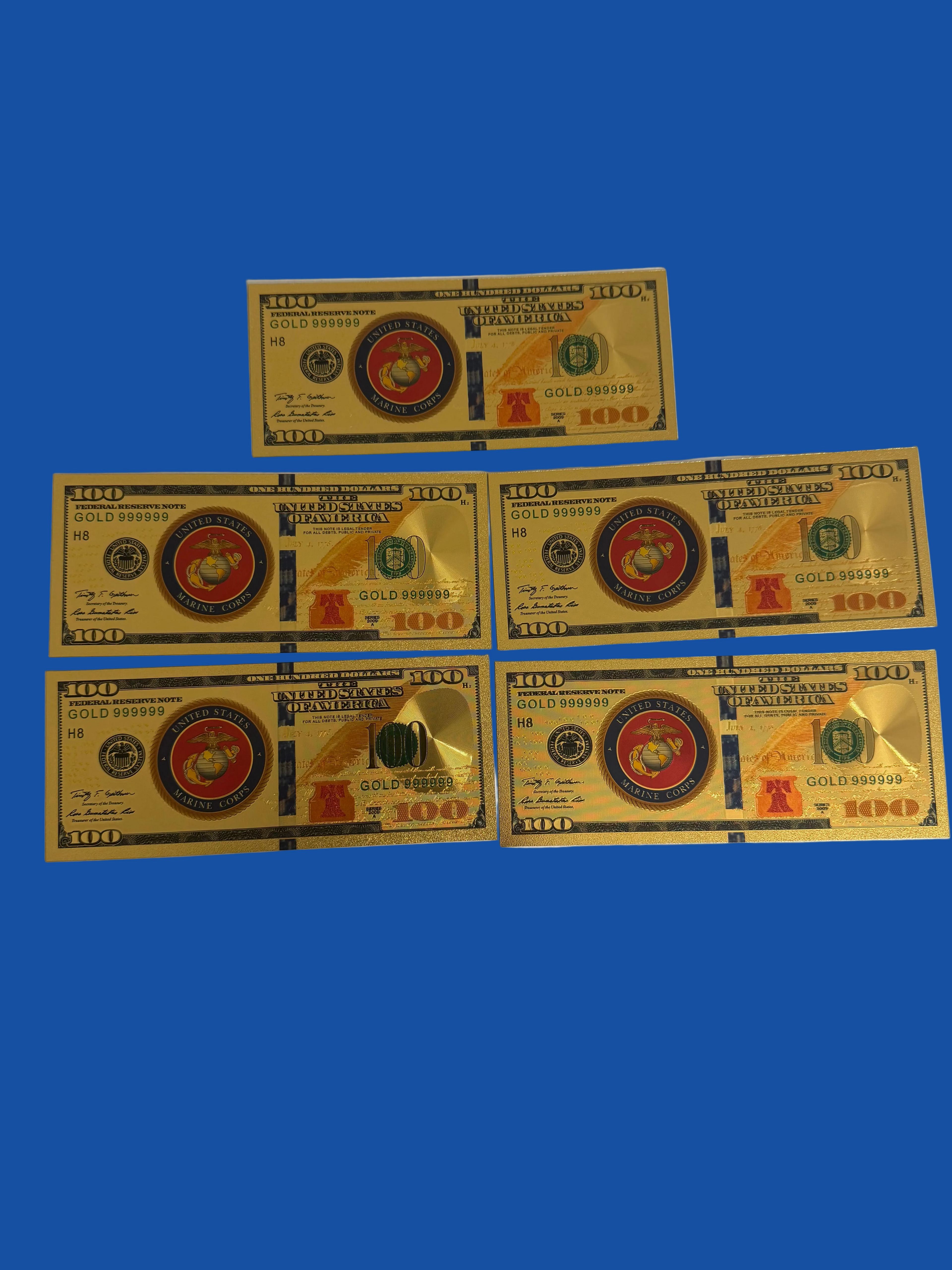 US Marine Corps collectible gold foil set 5