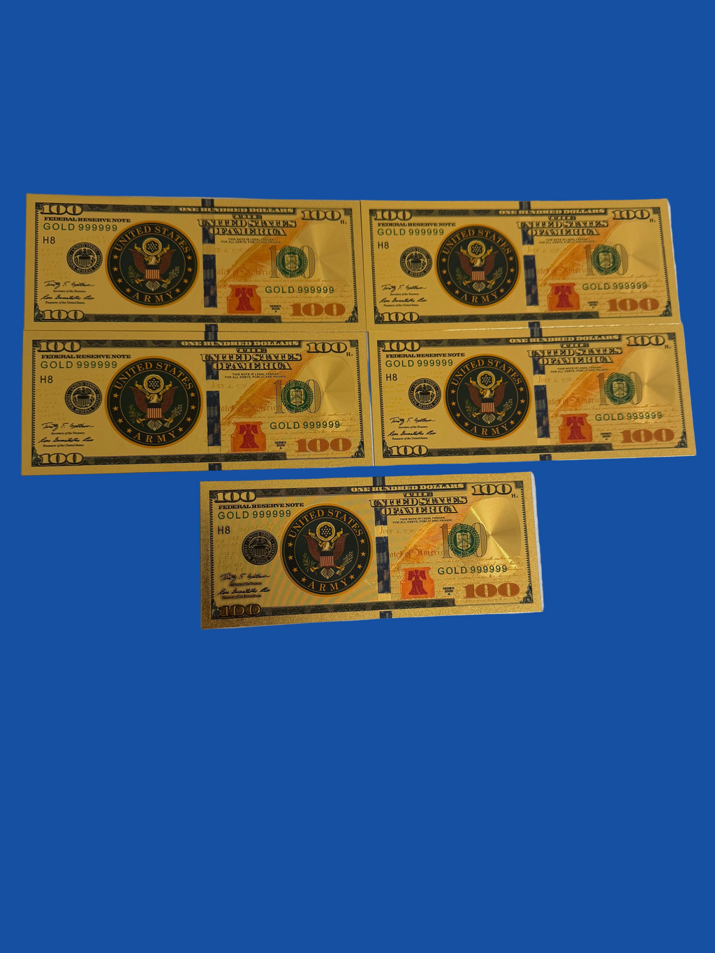 US Army collectible gold foil set
