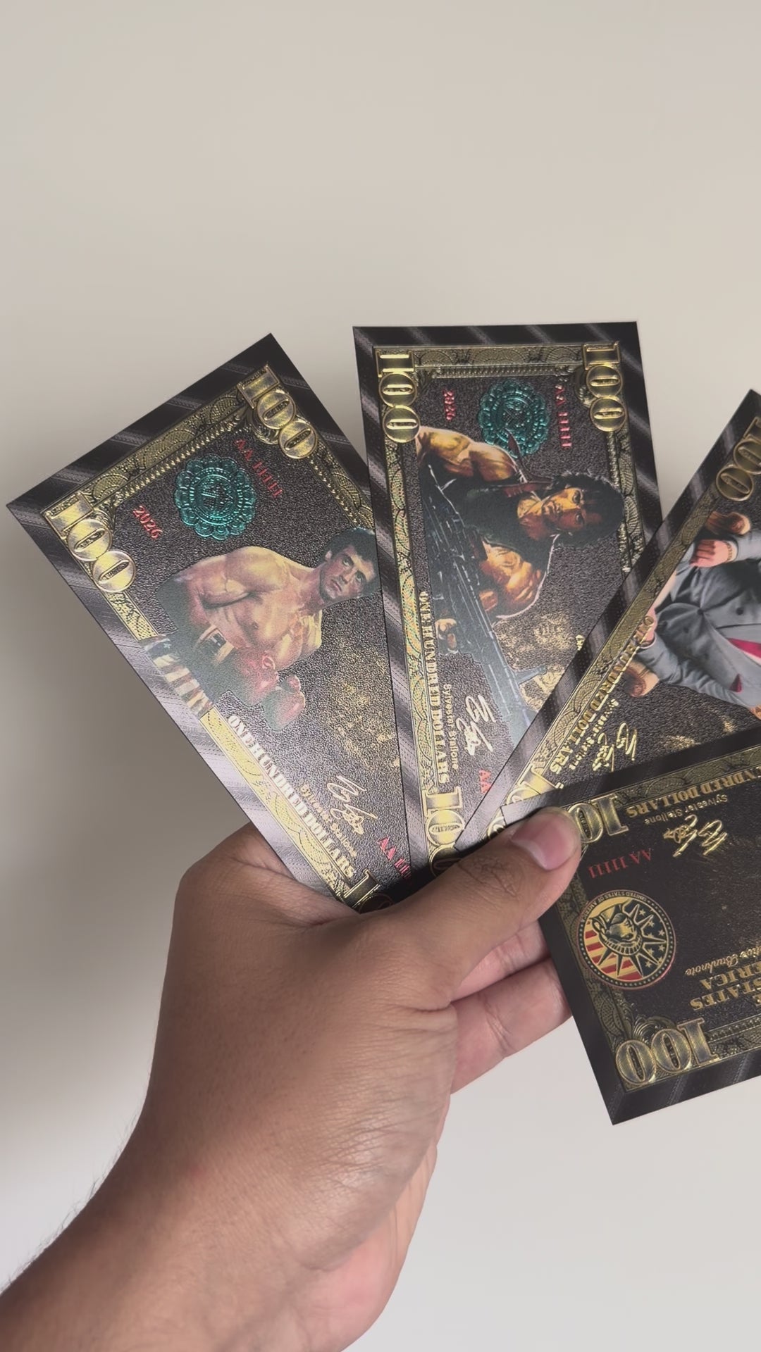 Sylvester Stallone collectible foil set of (4pcs)